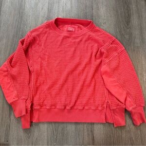 American Eagle Outfitters waffle knit Red Crewneck Sweater xs